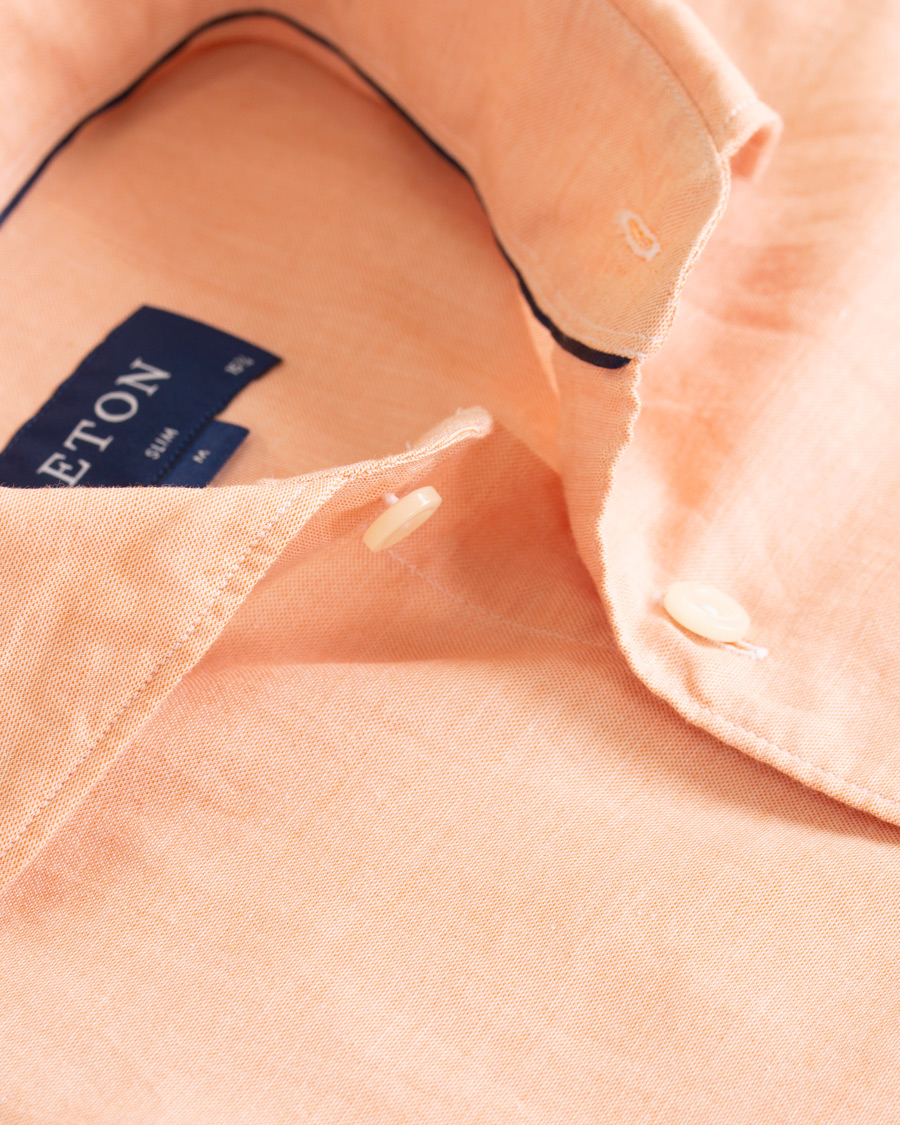 Herr | Skjortor | Eton | Slim Fit Twill Cotton Silk Shirt Orange