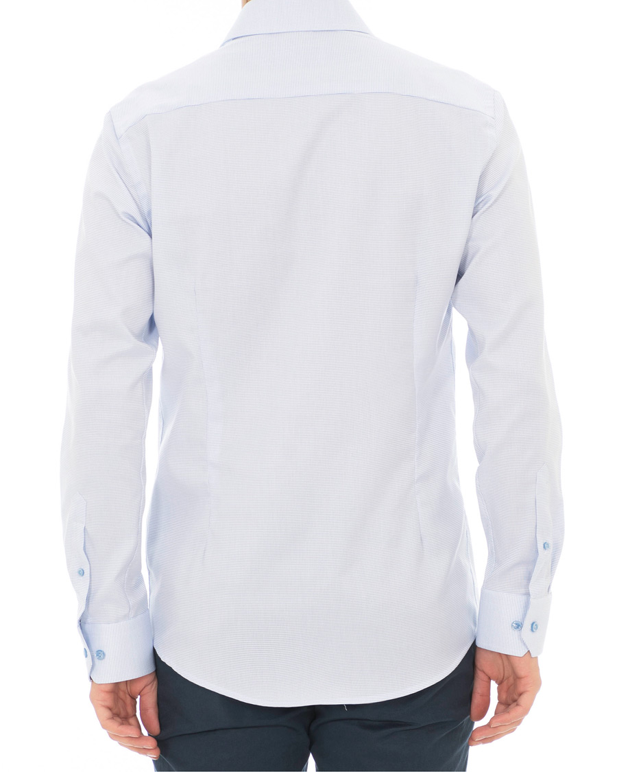 Herr | Skjortor | Eton | Slim Fit Micro Pattern Cutaway Shirt Light Blue