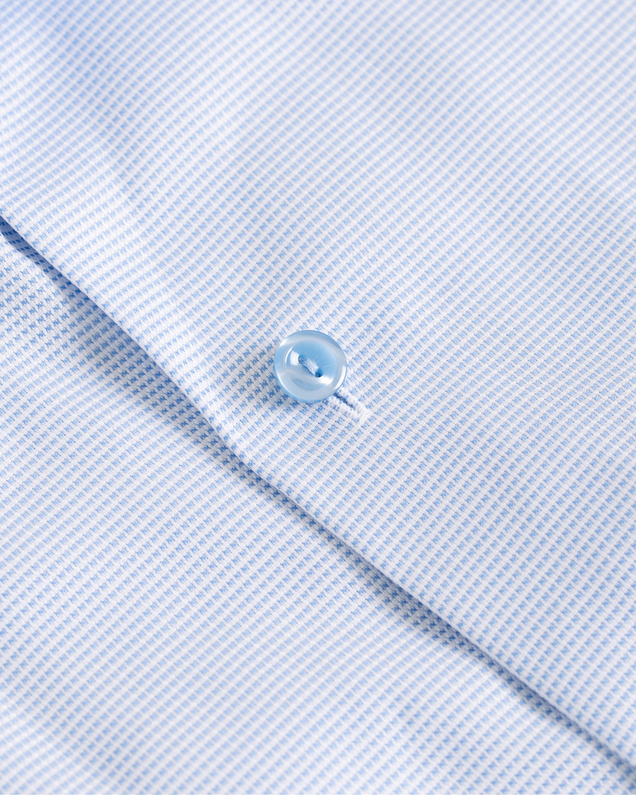 Herr | Skjortor | Eton | Slim Fit Micro Pattern Cutaway Shirt Light Blue