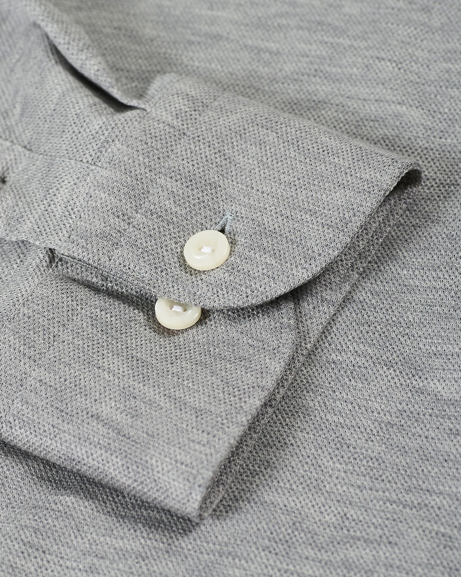 Herr | Skjortor | Eton | Slim Fit Jersey Button Under Shirt Grey