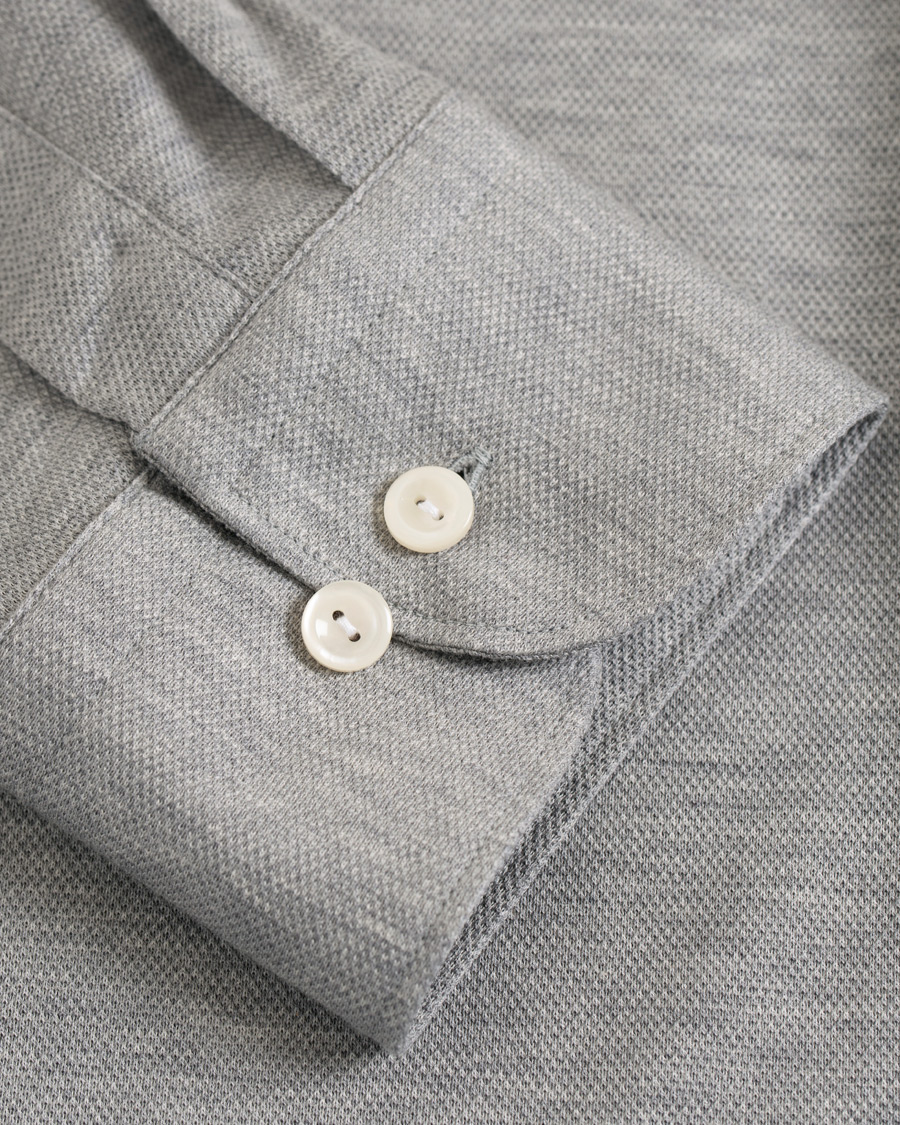 Herr | Skjortor | Eton | Slim Fit Jersey Button Under Shirt Grey