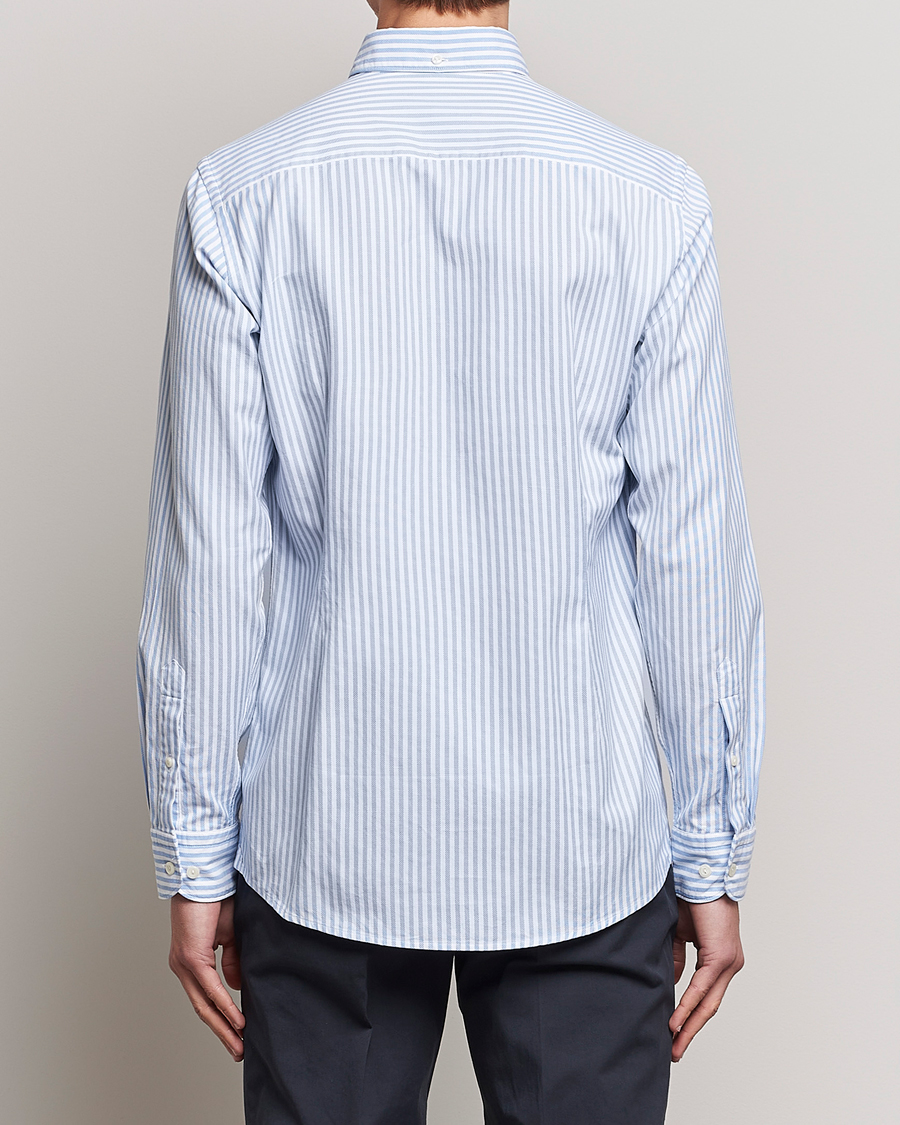 Herr | Skjortor | Eton | Slim Fit Royal Oxford Stripe Button Down Light Blue