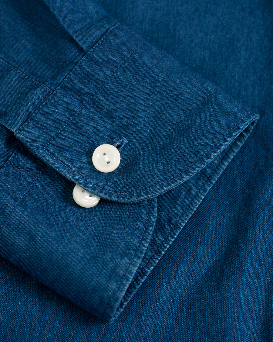 Herr | Skjortor | Eton | Slim Fit Twill Extreme Cutaway Shirt Dark Blue