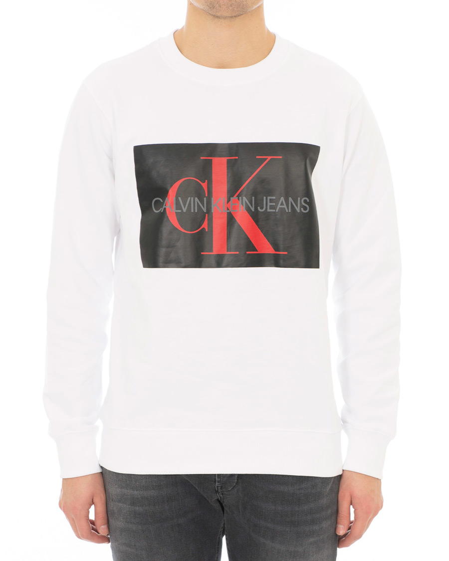 Herr | Tröjor | Calvin Klein Jeans | Monogram Box Logo Sweatshirt White