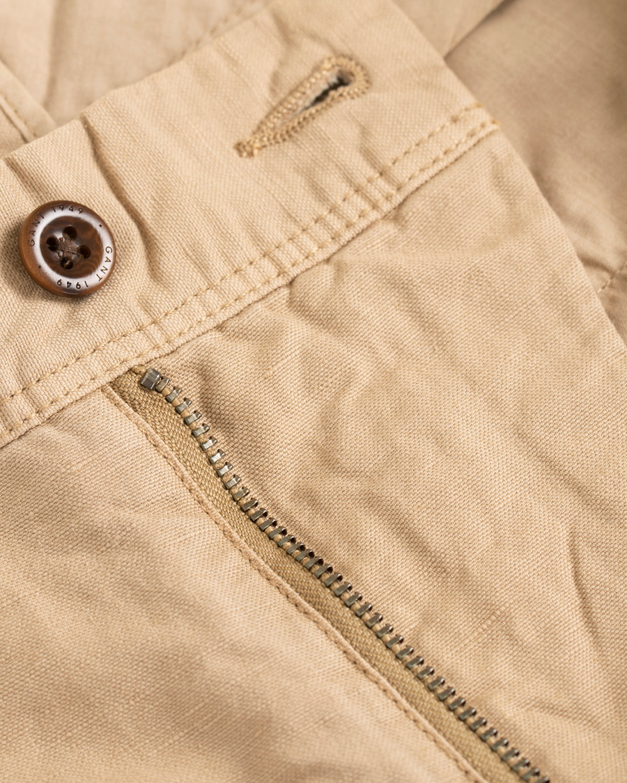 Herr | Shorts | GANT | Cotton/Linen Shorts Dark Khaki