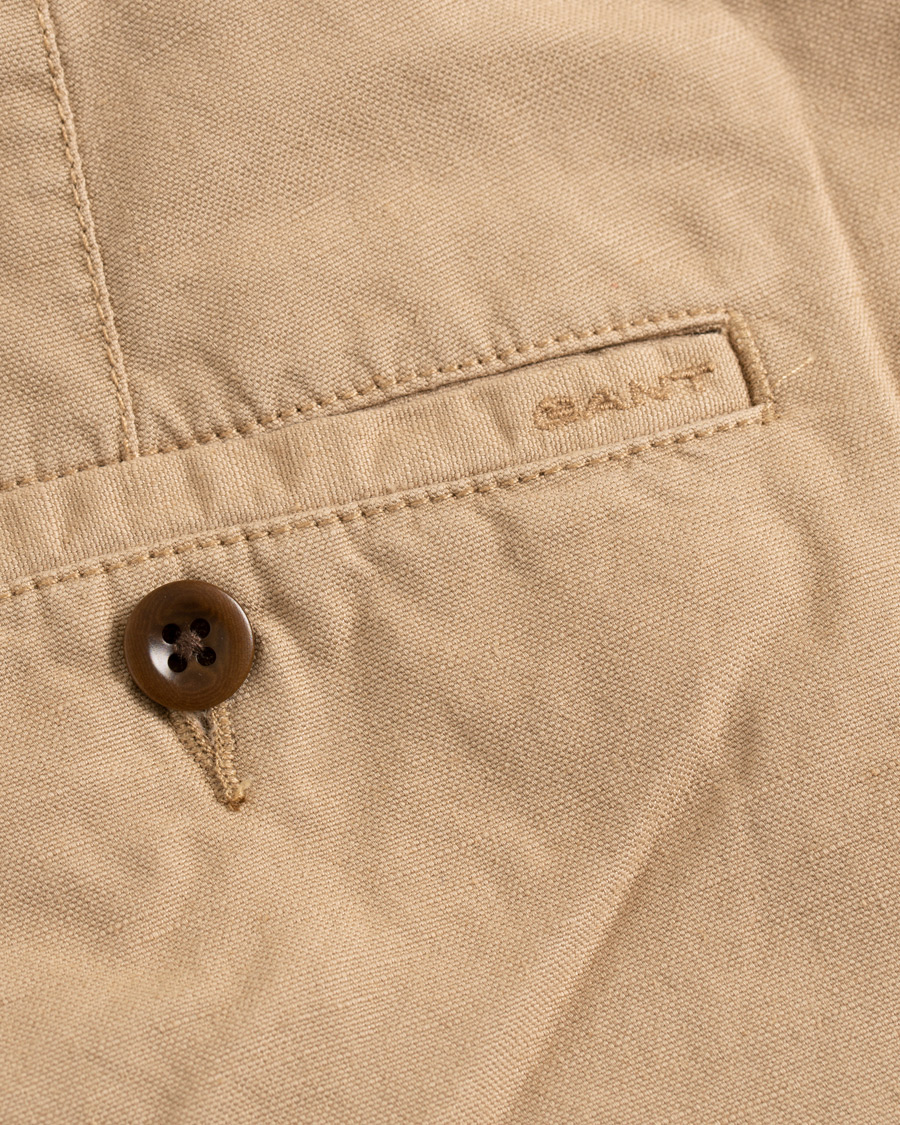 Herr | Shorts | GANT | Cotton/Linen Shorts Dark Khaki