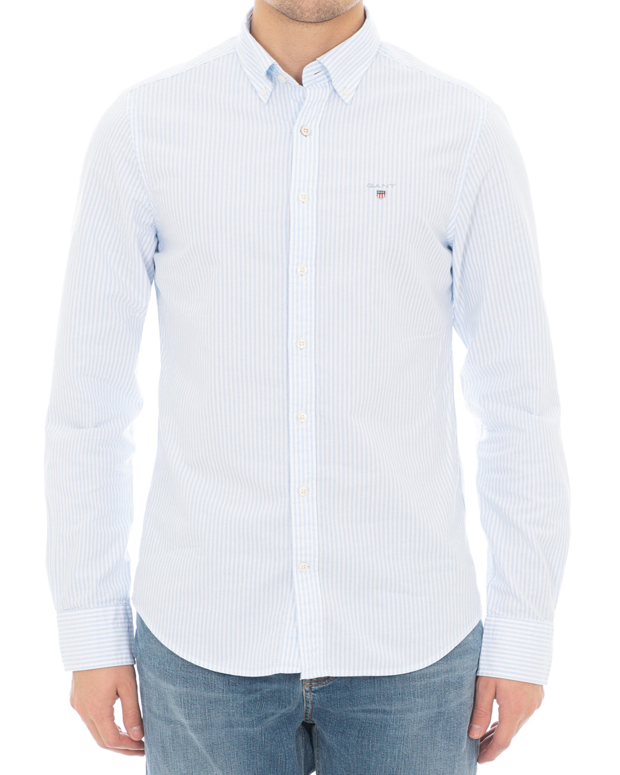 Herr | Skjortor | GANT | Slim Fit Oxford Banker Stripe Shirt Capri Blue