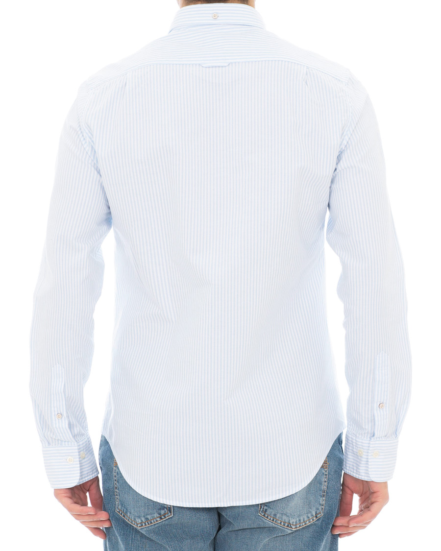 Herr | Skjortor | GANT | Slim Fit Oxford Banker Stripe Shirt Capri Blue