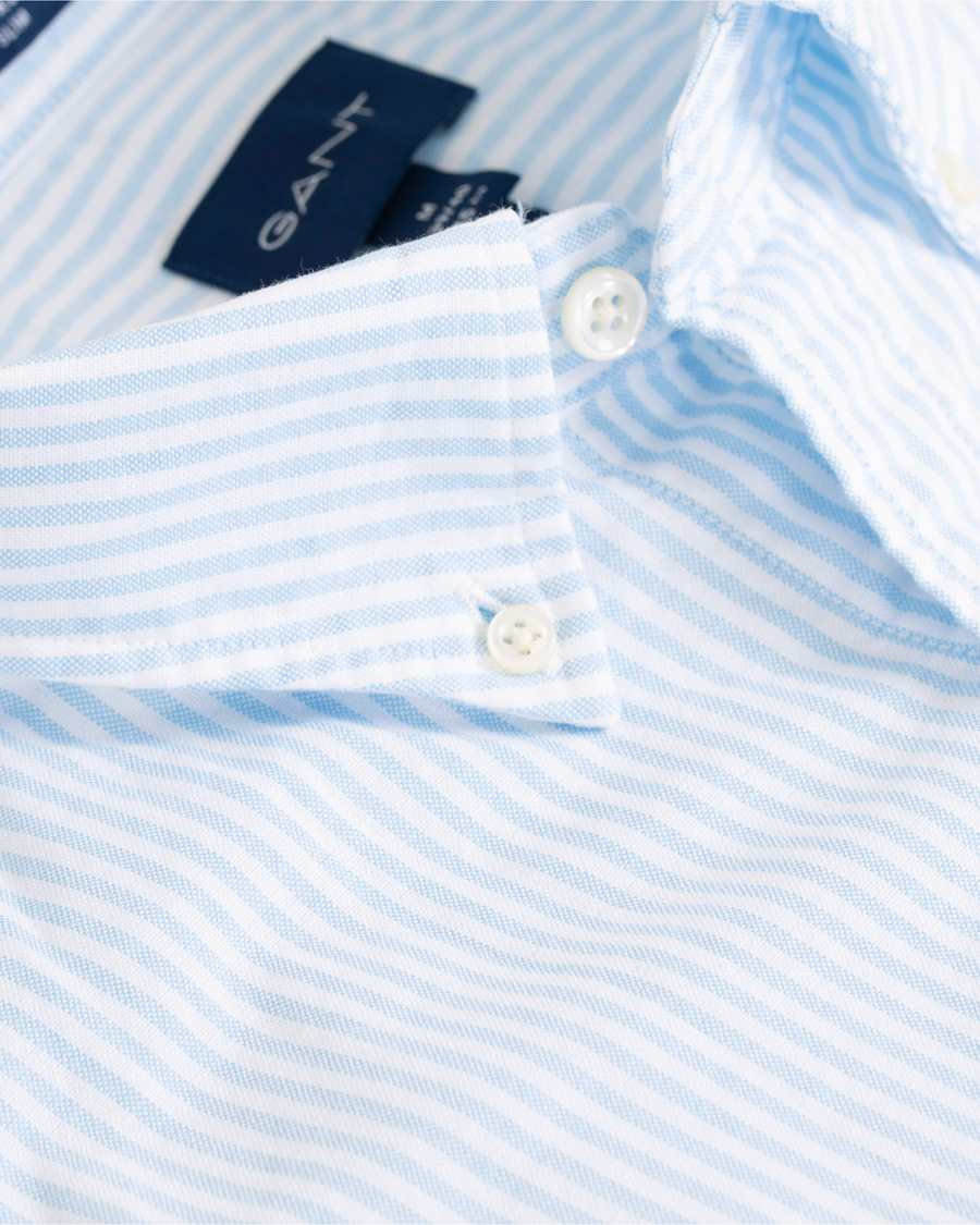 Herr | Skjortor | GANT | Slim Fit Oxford Banker Stripe Shirt Capri Blue
