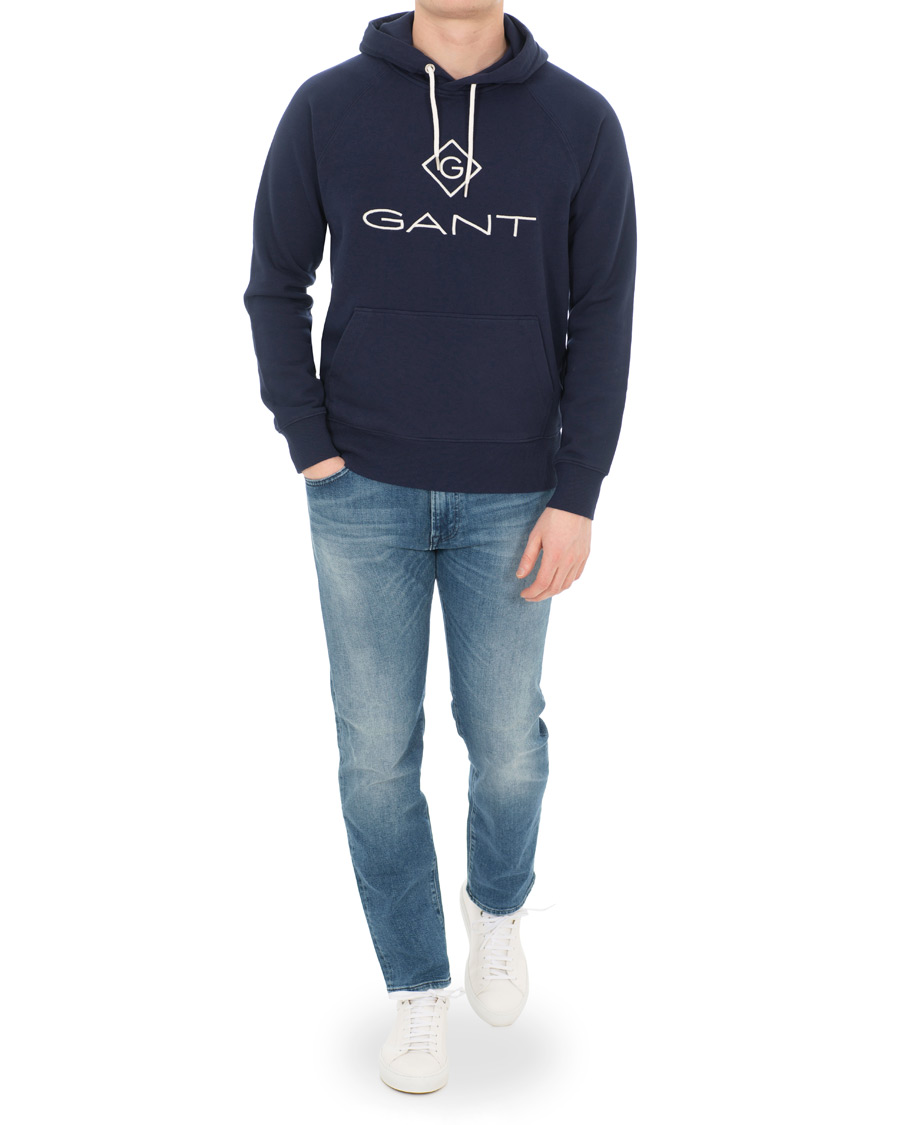 Herr | Tröjor | GANT | Lock Up Hoodie Evening Blue