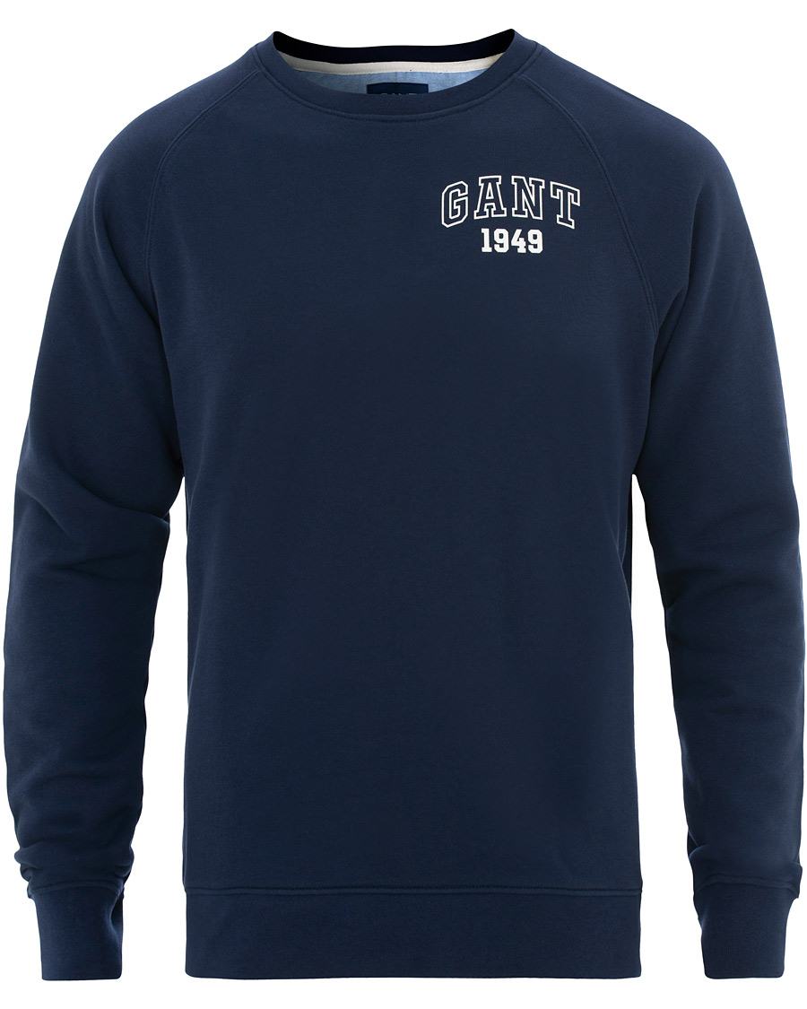 Herr | Tröjor | GANT | Summer Logo Crew Neck Sweatshirt Evening Blue