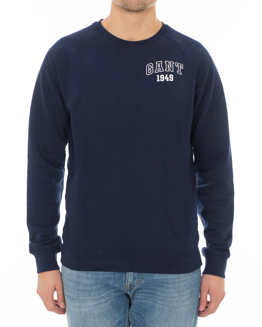 Herr | Tröjor | GANT | Summer Logo Crew Neck Sweatshirt Evening Blue