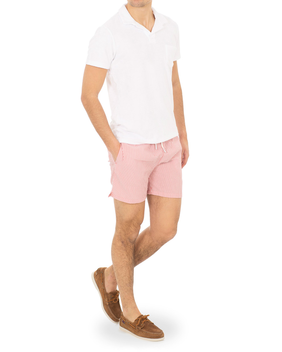 Herr | Badbyxor | GANT | Seersucker Swim Shorts Mineral Red