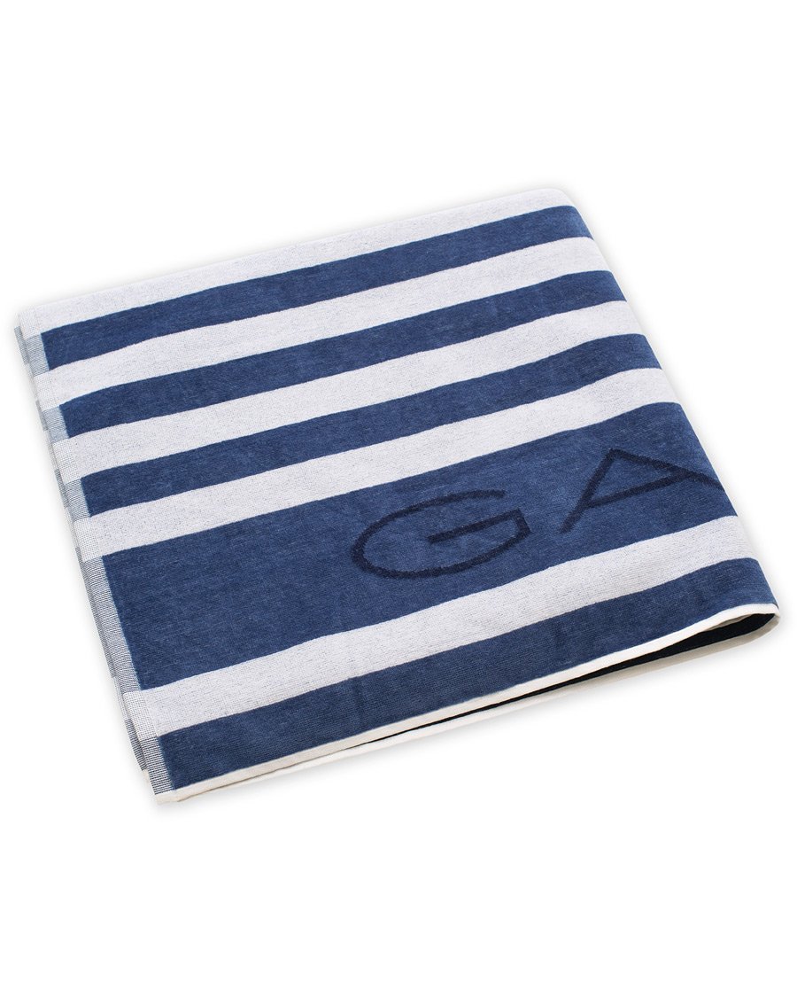 Herr | Badbyxor | GANT | Beach Stripe Towel White/Navy