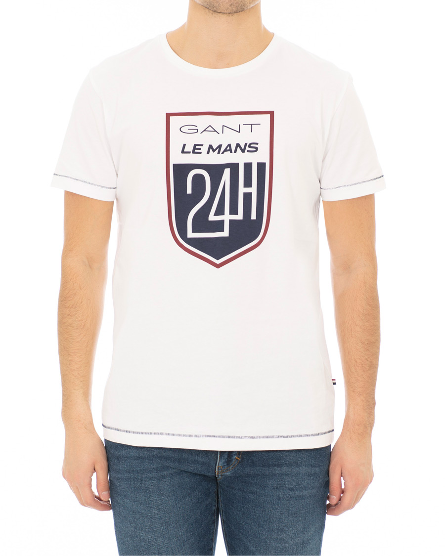 Herr | T-Shirts | GANT | Le Mans Crew Neck Tee White