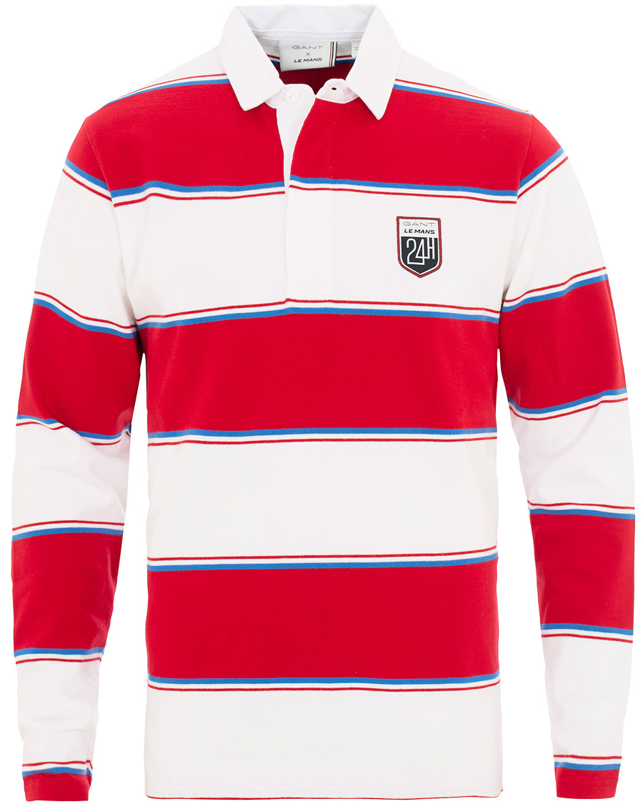 Herr | Tröjor | GANT | Le Mans Barstripe Rugger RedWhite
