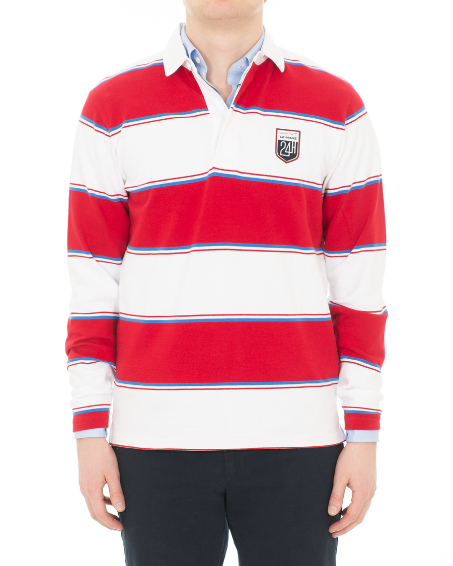 Herr | Tröjor | GANT | Le Mans Barstripe Rugger RedWhite