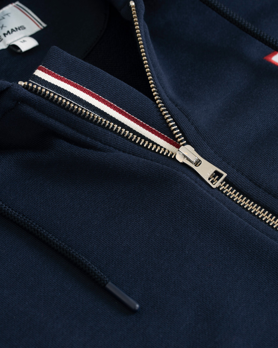 Herr | Tröjor | GANT | Le Mans Full Zip Hoodie Evening Blue