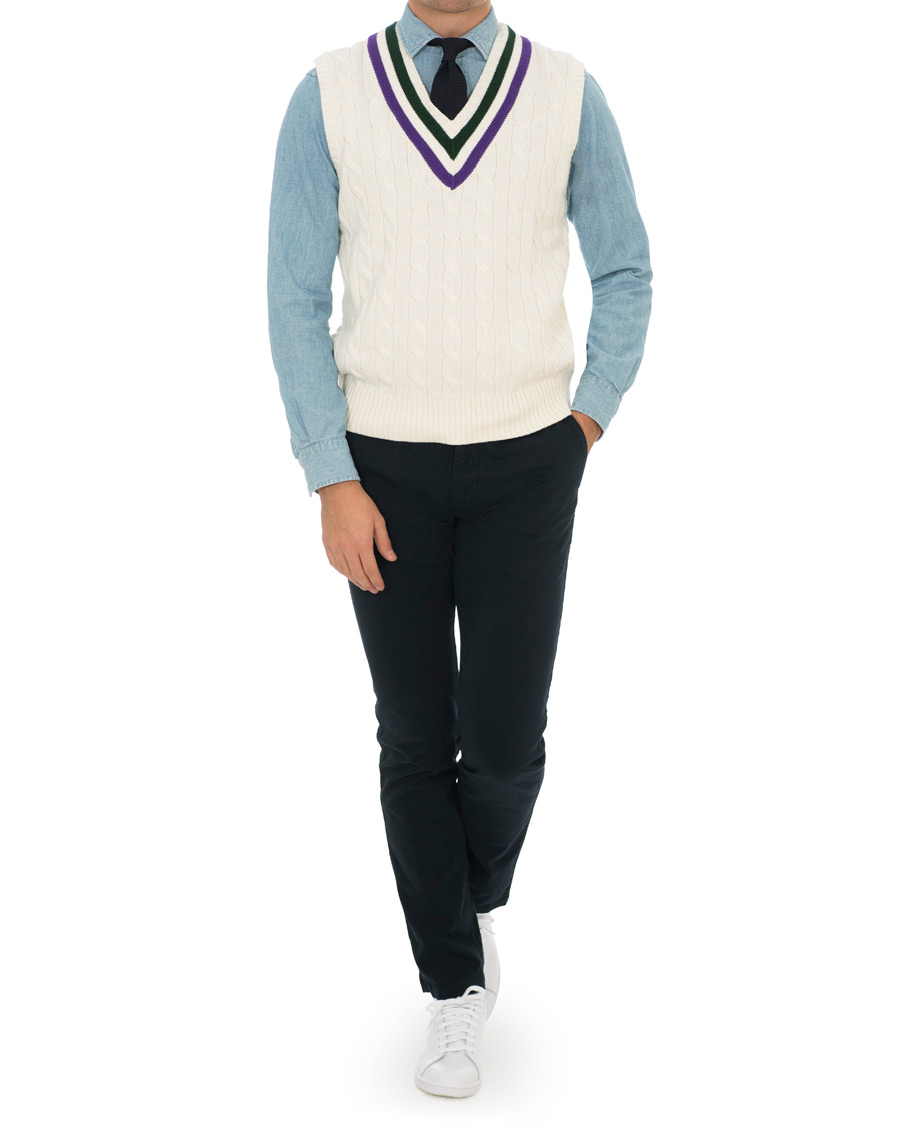 Herr | Tröjor | Polo Ralph Lauren | Wimbledon Collection Tennis Vest Cricket Cream