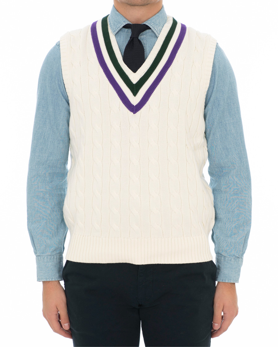Herr | Tröjor | Polo Ralph Lauren | Wimbledon Collection Tennis Vest Cricket Cream
