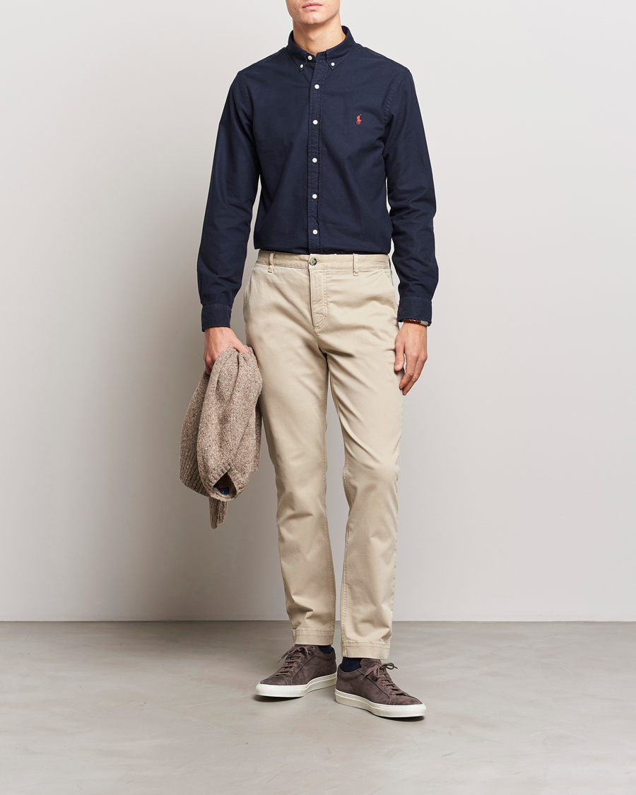 Herr |  | Polo Ralph Lauren | Slim Fit Garment Dyed Oxford Shirt Navy