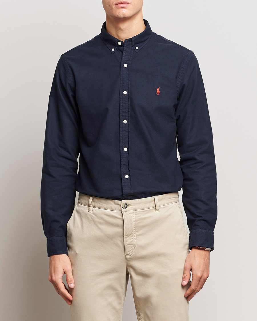 Herr | World of Ralph Lauren | Polo Ralph Lauren | Slim Fit Garment Dyed Oxford Shirt Navy