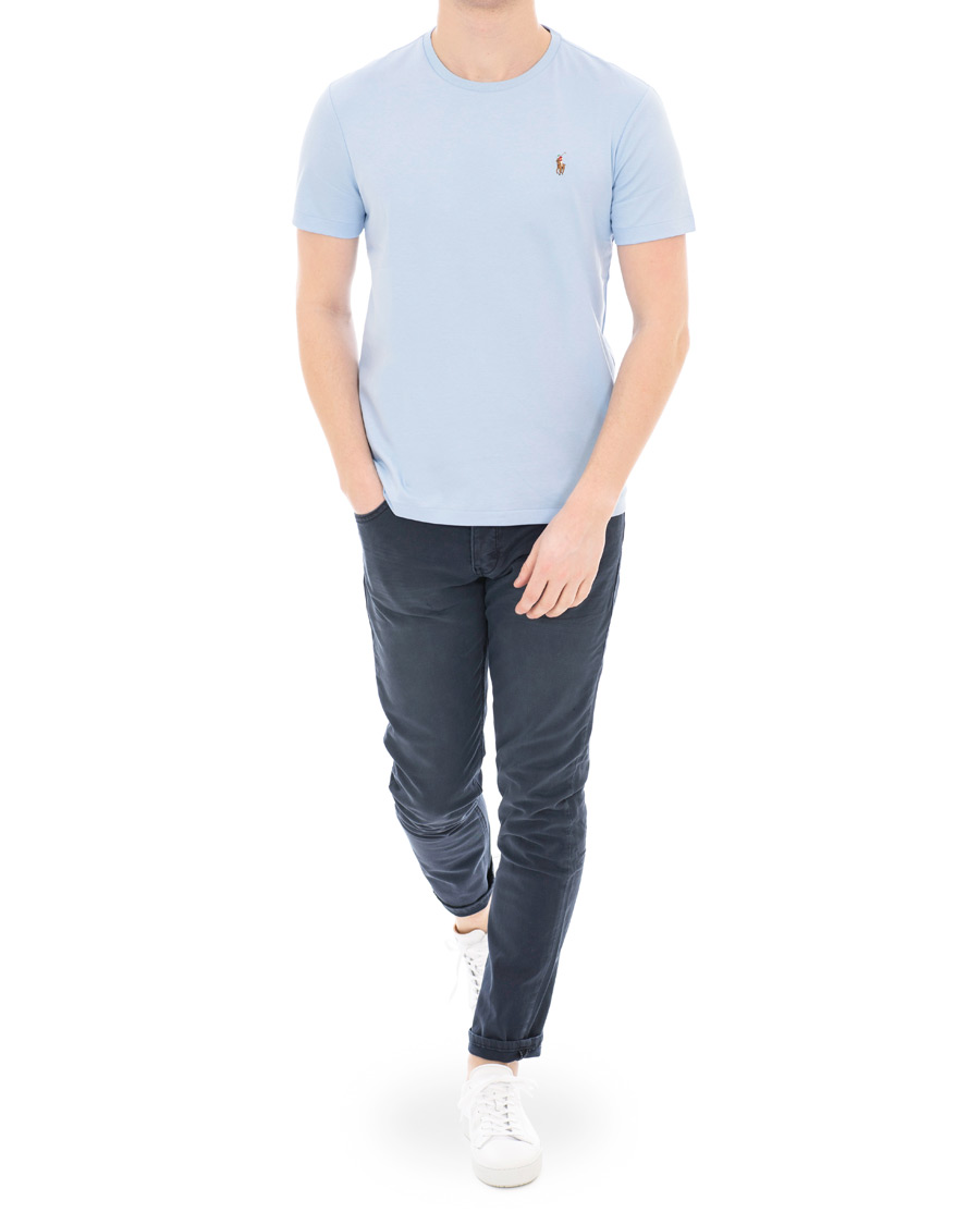 Herr | T-Shirts | Polo Ralph Lauren | Luxury Pima Cotton Crew Neck Tee Elite Blue