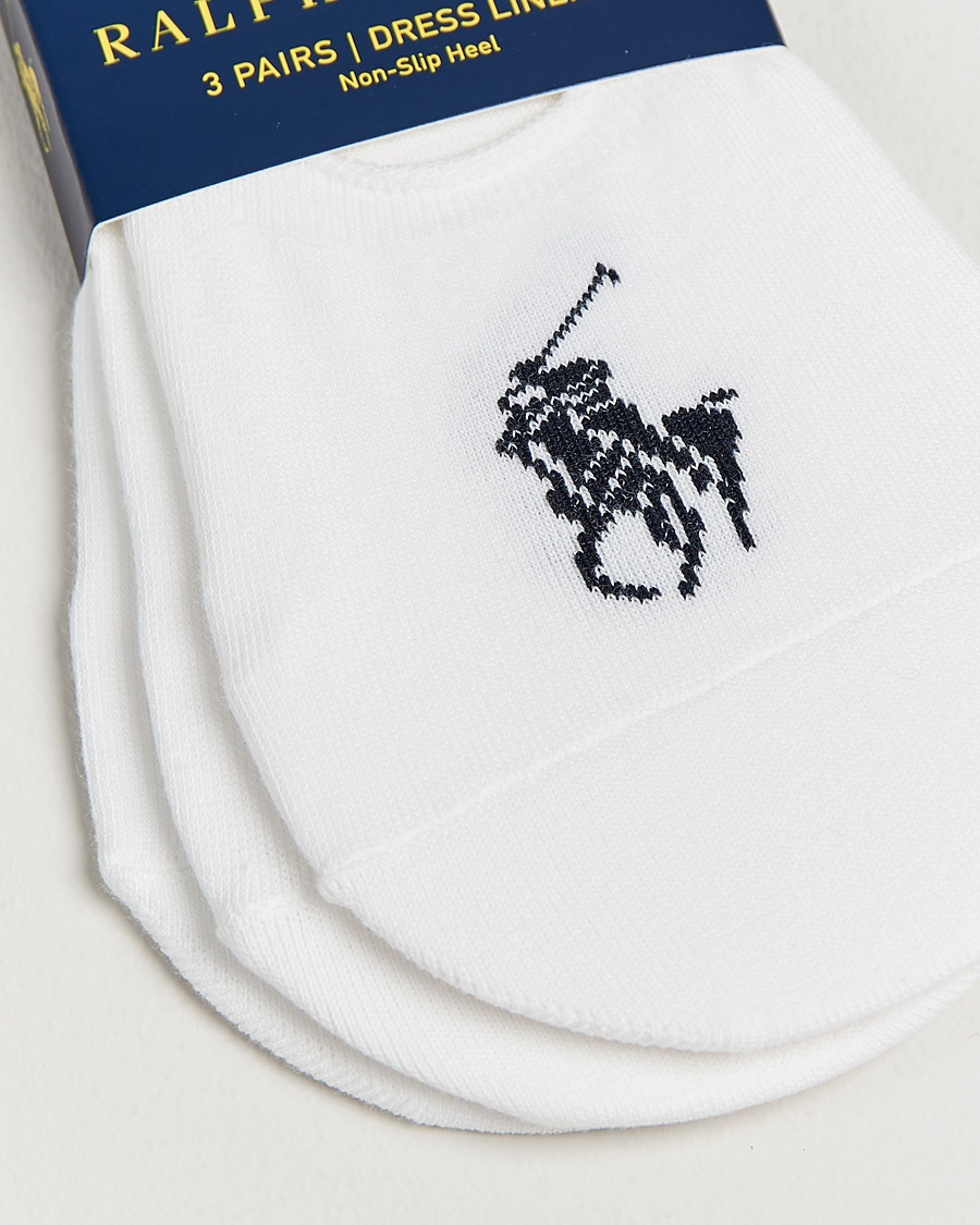 Herr | Underkläder | Polo Ralph Lauren | 3-Pack No Show Big Pony Pony Socks White