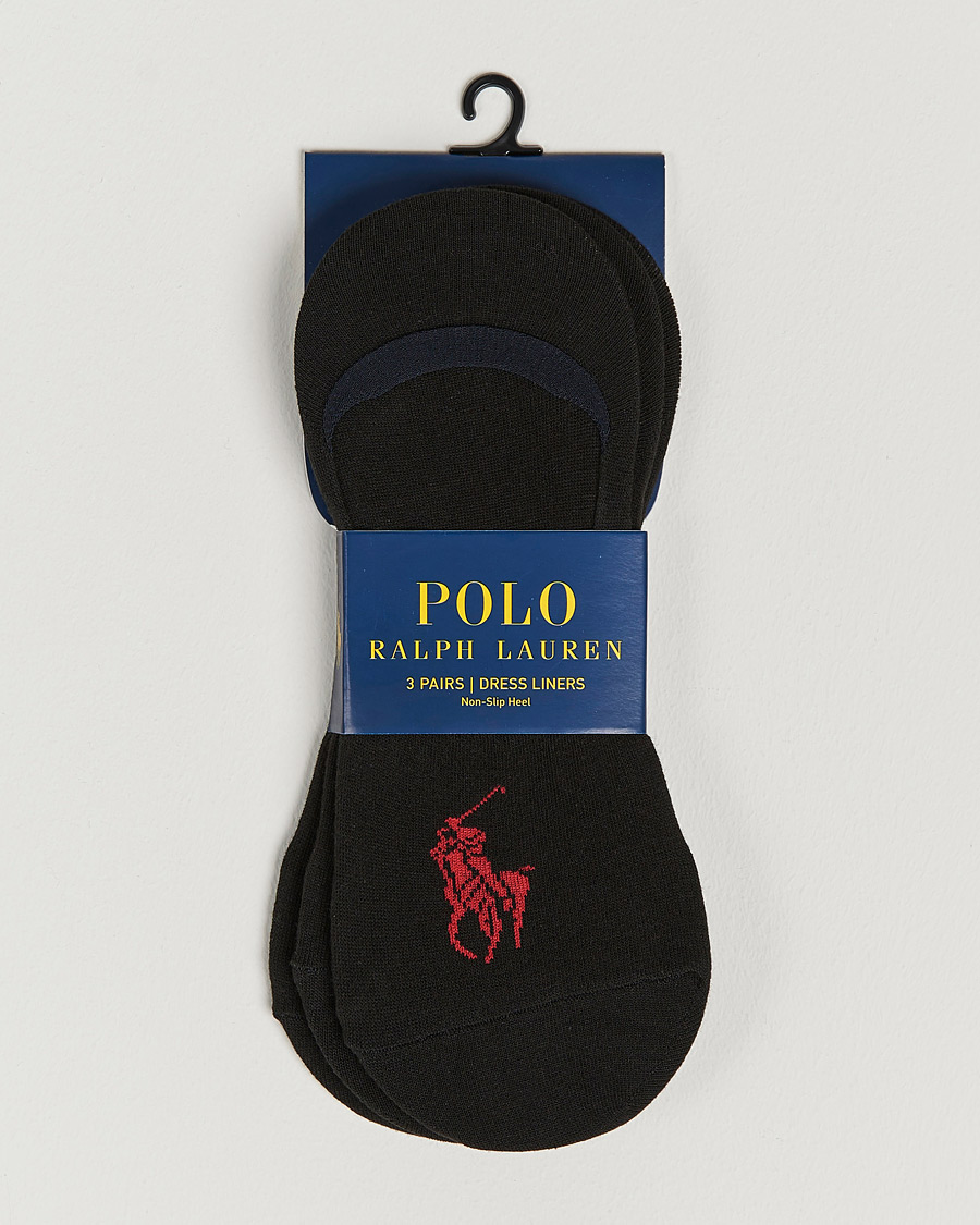 Herr | Underkläder | Polo Ralph Lauren | 3-Pack No Show Big Pony Socks Black