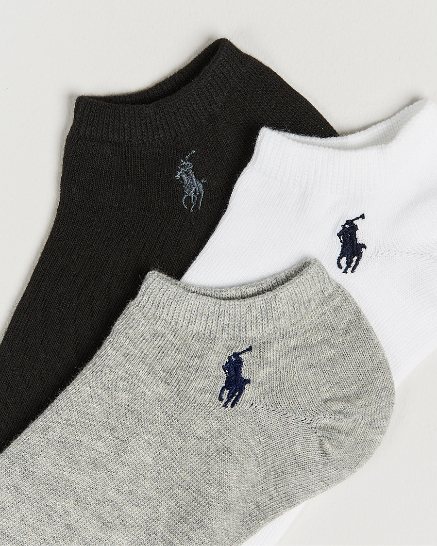 Herre | Ankelsokker | Polo Ralph Lauren | 3-Pack Ghost Sock Black/Grey/White