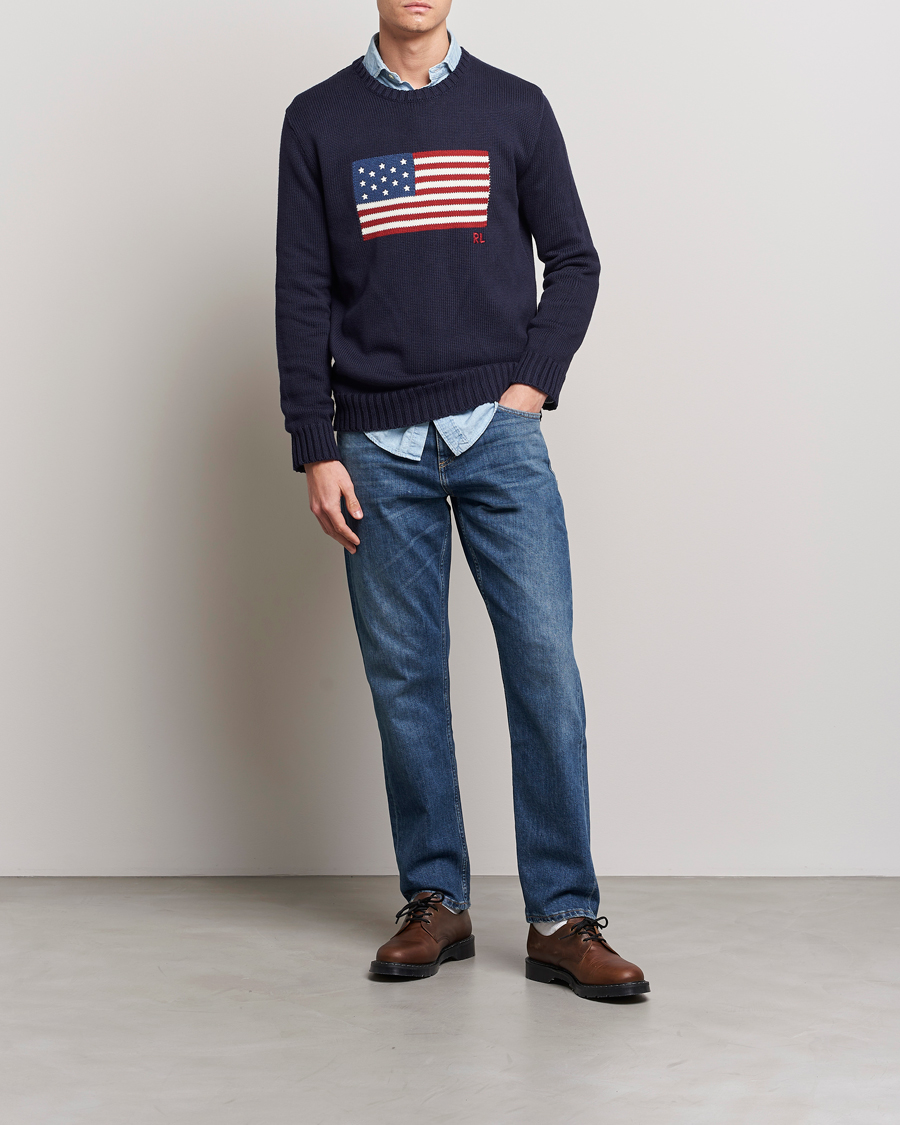 Herr | Tröjor | Polo Ralph Lauren | Knitted Flag Crew Neck Navy