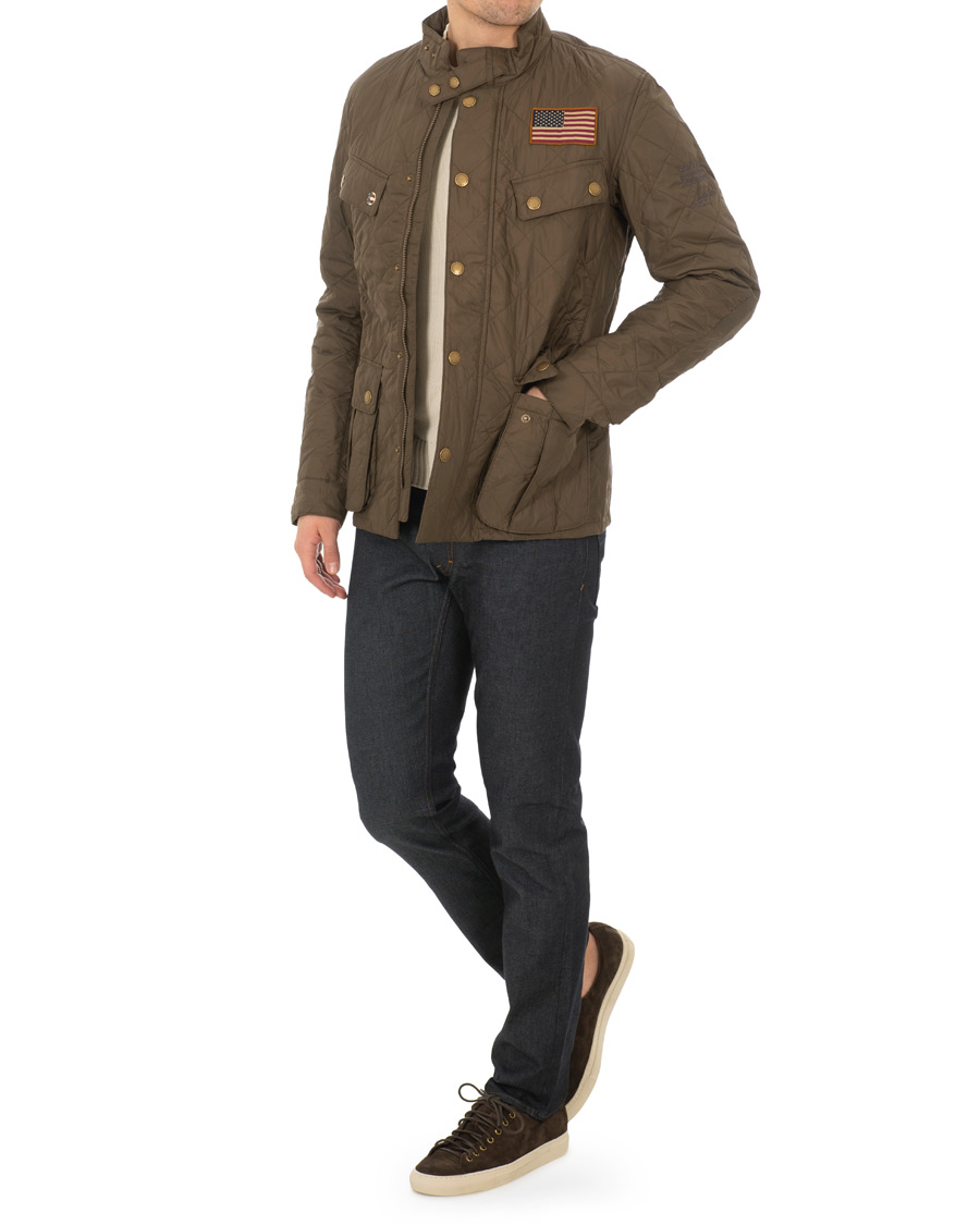Herr | Jackor | Barbour International | Steve McQueen Jeffries Quilted Jacket Olive