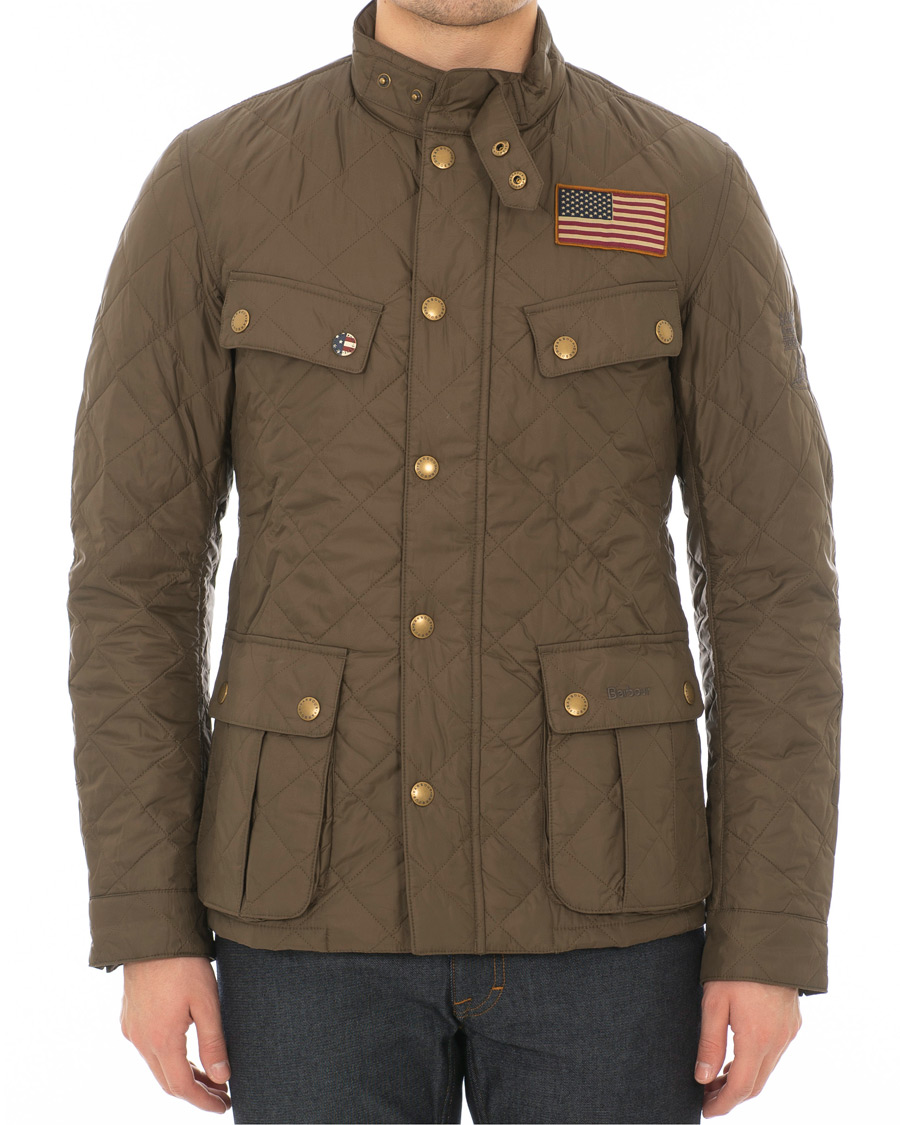 Herr | Jackor | Barbour International | Steve McQueen Jeffries Quilted Jacket Olive