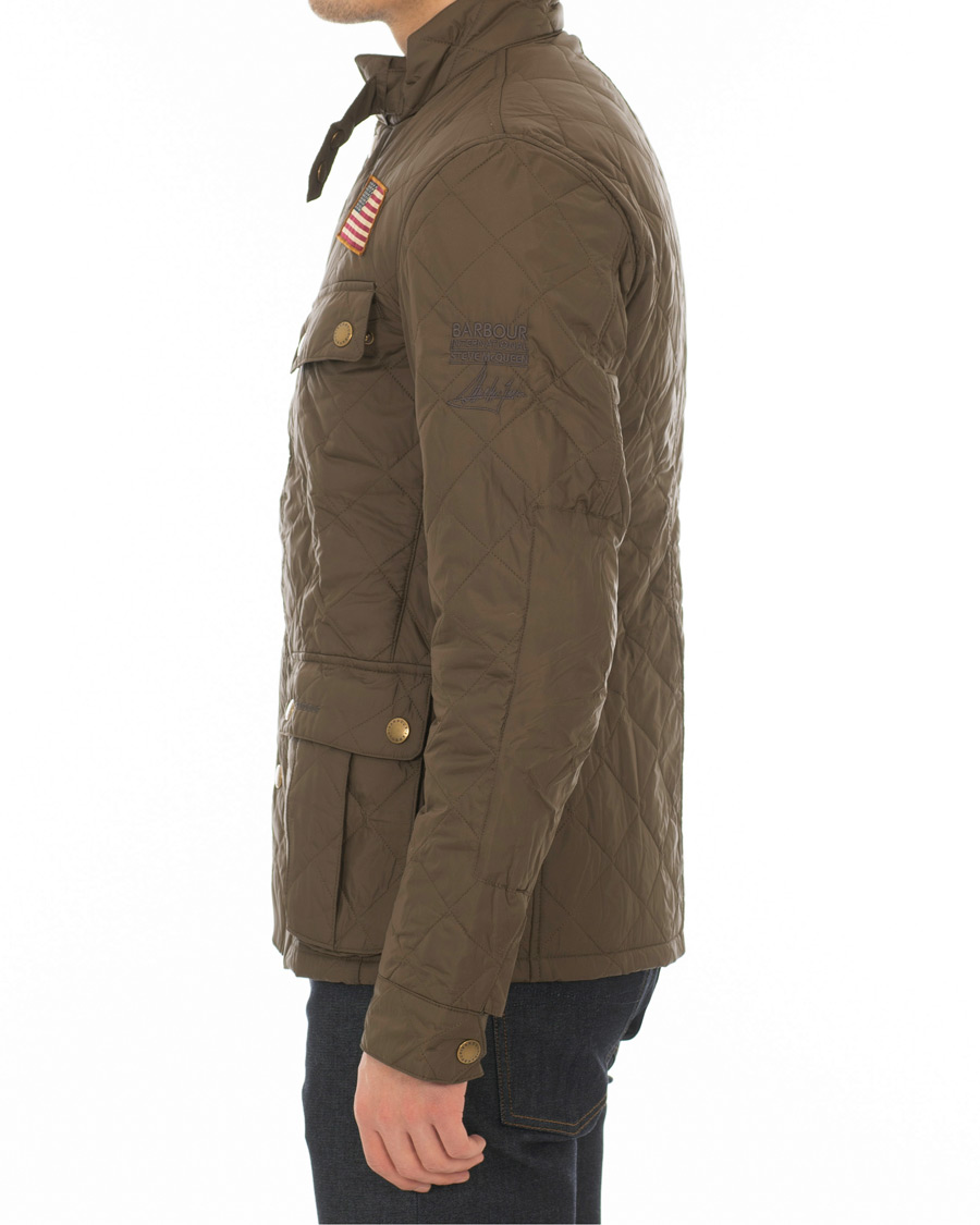 Herr | Jackor | Barbour International | Steve McQueen Jeffries Quilted Jacket Olive