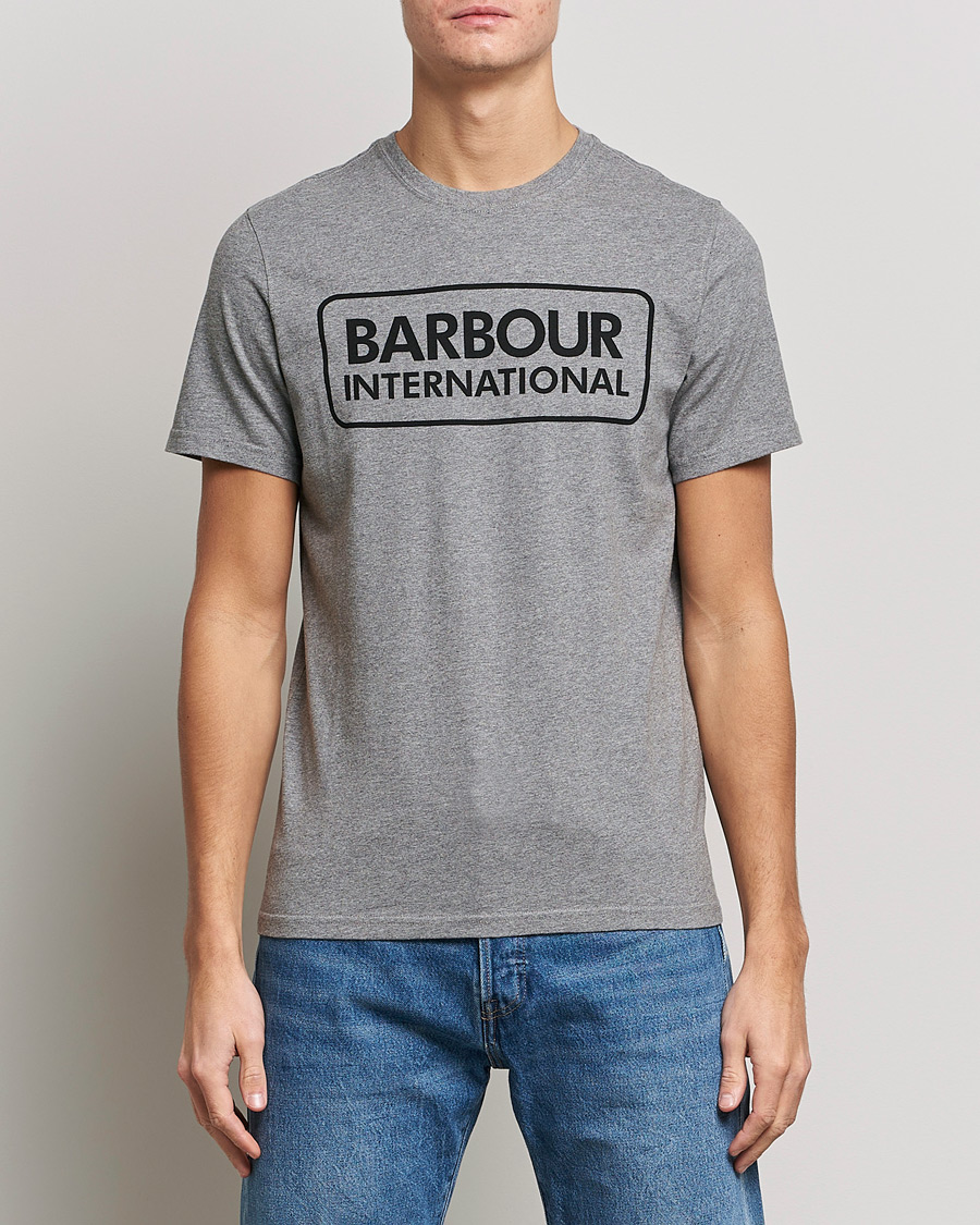 Herr | T-Shirts | Barbour International | Large Logo Crew Neck Tee Antracite Grey