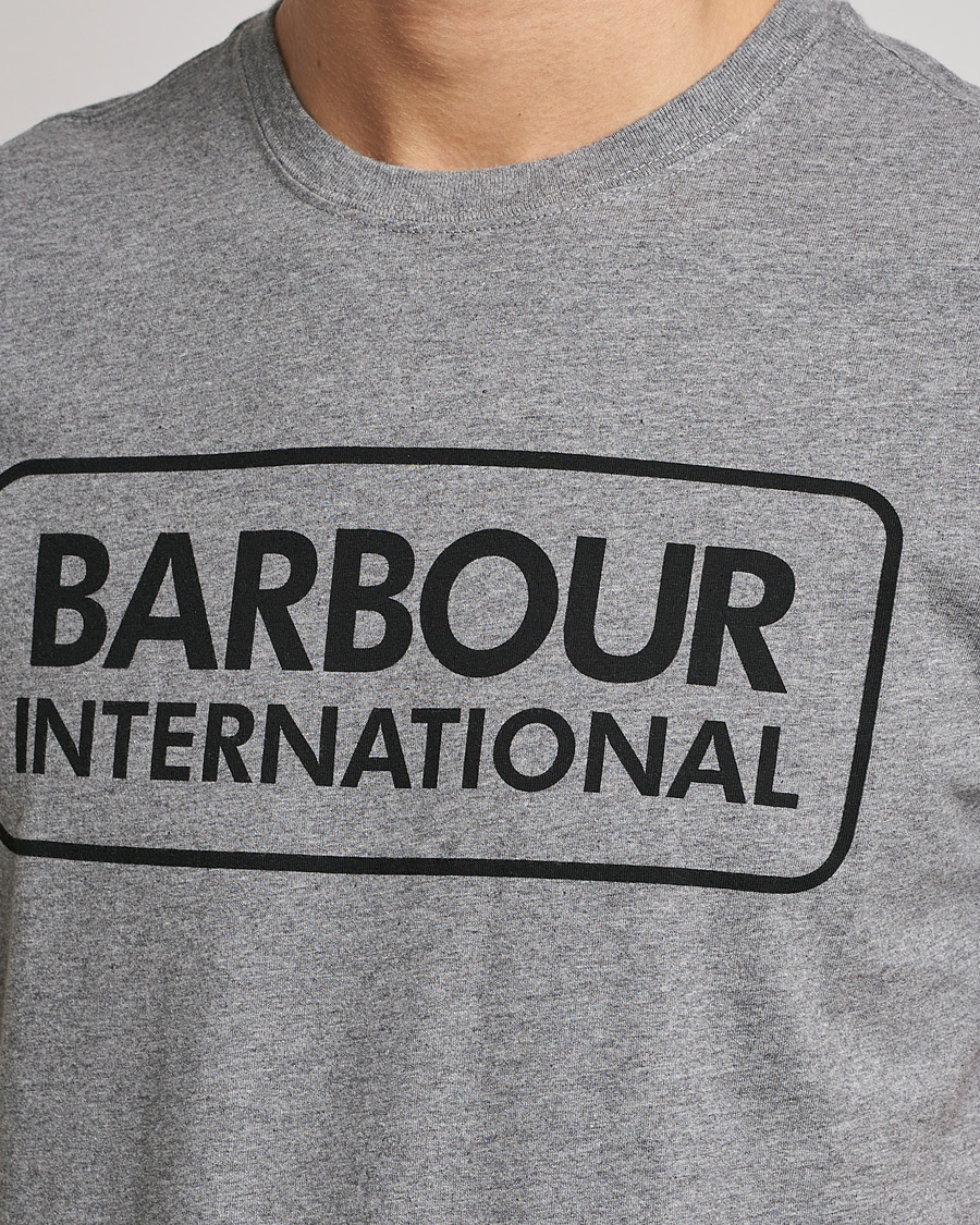 Herr | T-Shirts | Barbour International | Large Logo Crew Neck Tee Antracite Grey