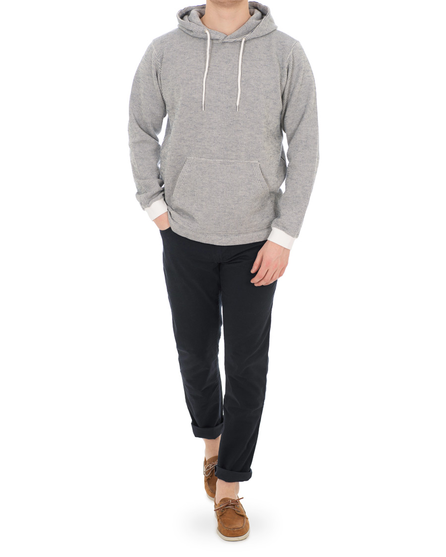 Herr | Tröjor | NN07 | Eddie Stripe Hoodie White/Blue