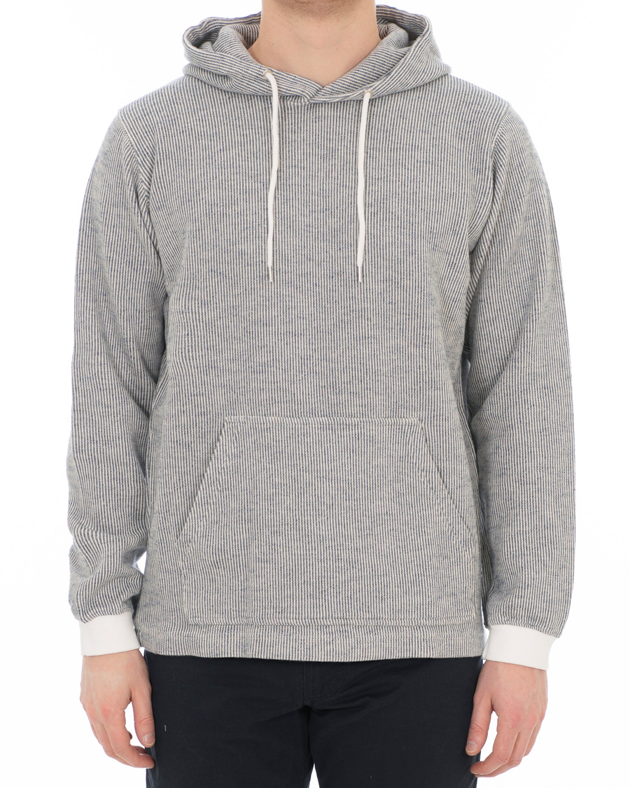 Herr | Tröjor | NN07 | Eddie Stripe Hoodie White/Blue