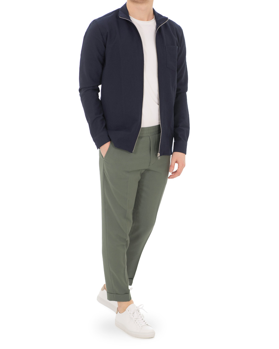 Herr | Skjortor | Samsøe Samsøe | Samsøe & Samsøe Liam Structured Full Zip Shirt Dark Sapphire