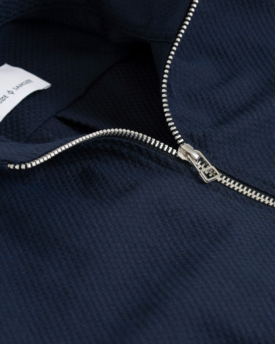 Herr | Skjortor | Samsøe Samsøe | Samsøe & Samsøe Liam Structured Full Zip Shirt Dark Sapphire