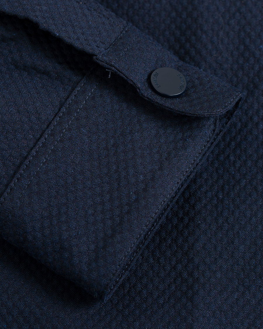 Herr | Skjortor | Samsøe Samsøe | Samsøe & Samsøe Liam Structured Full Zip Shirt Dark Sapphire