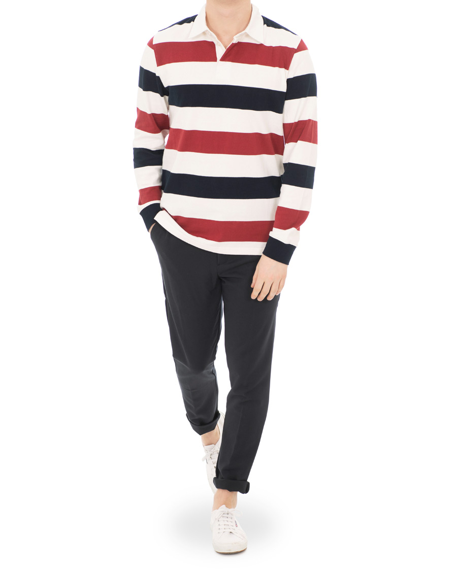 Herr | Tröjor | Samsøe Samsøe | Samsøe & Samsøe Albee Long Sleeed Striped Rugby Blue/Red/Cream