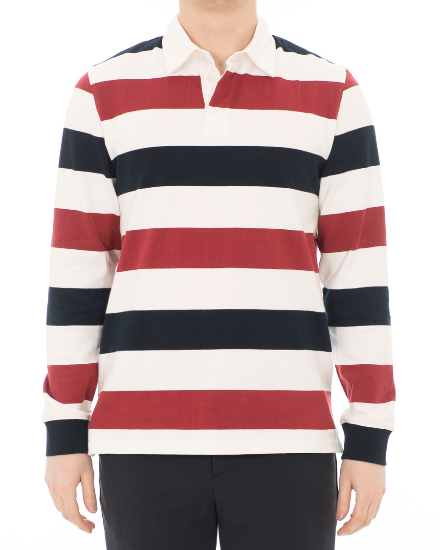 Herr | Tröjor | Samsøe Samsøe | Samsøe & Samsøe Albee Long Sleeed Striped Rugby Blue/Red/Cream