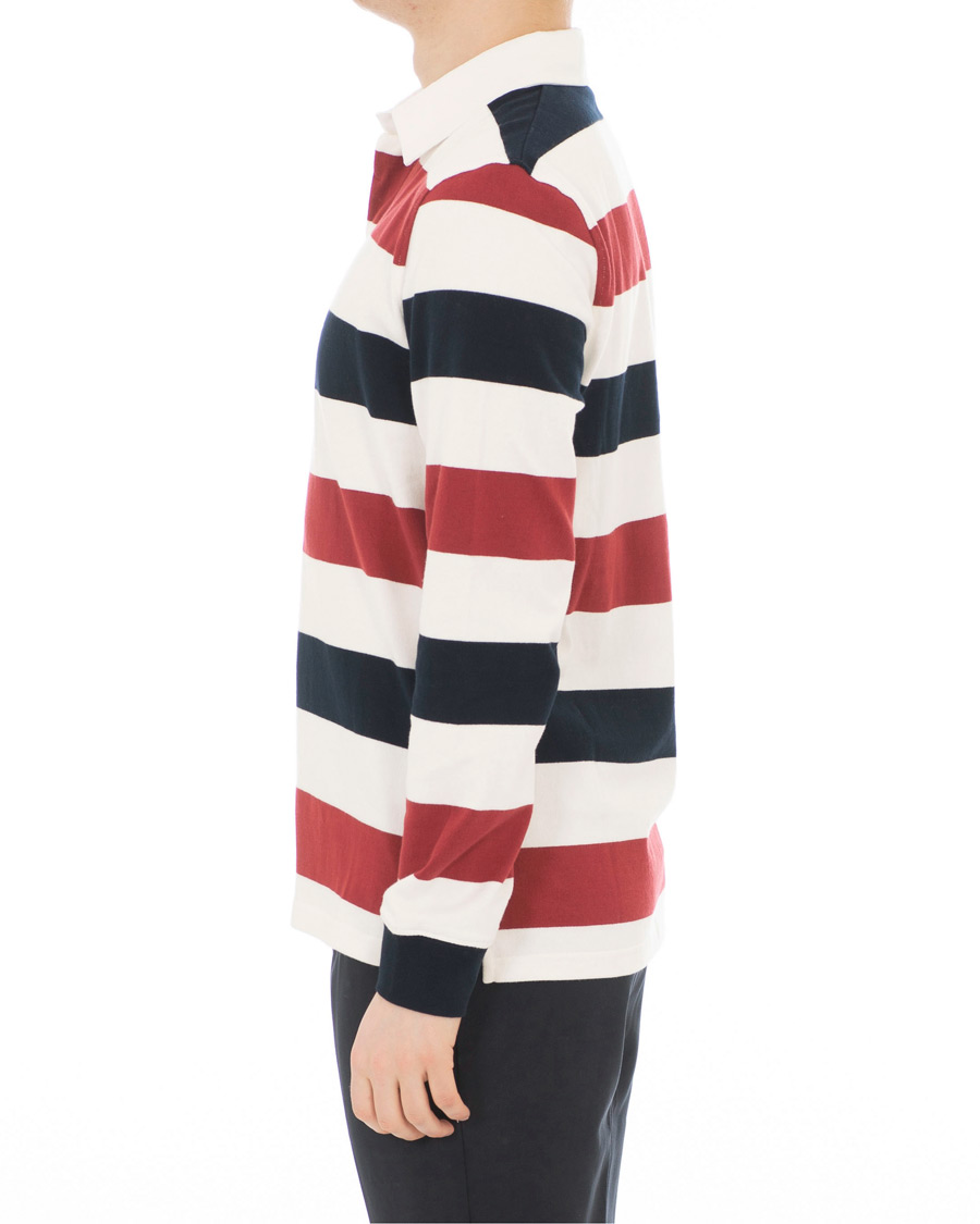 Herr | Tröjor | Samsøe Samsøe | Samsøe & Samsøe Albee Long Sleeed Striped Rugby Blue/Red/Cream
