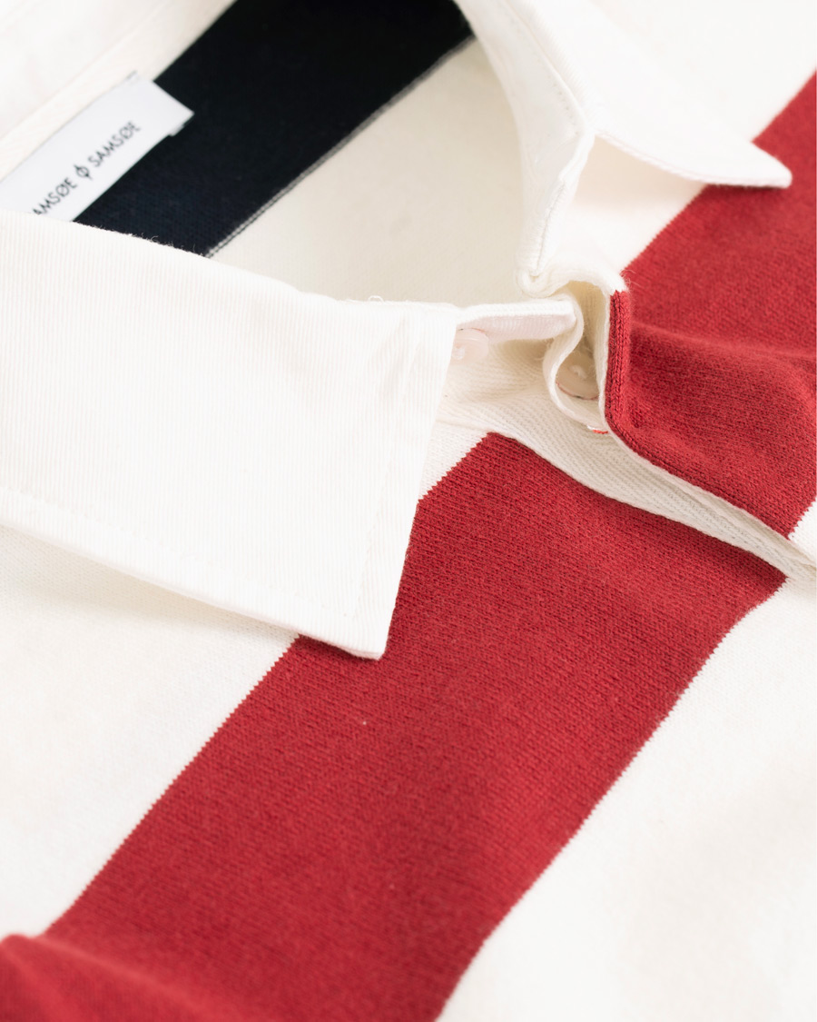 Herr | Tröjor | Samsøe Samsøe | Samsøe & Samsøe Albee Long Sleeed Striped Rugby Blue/Red/Cream