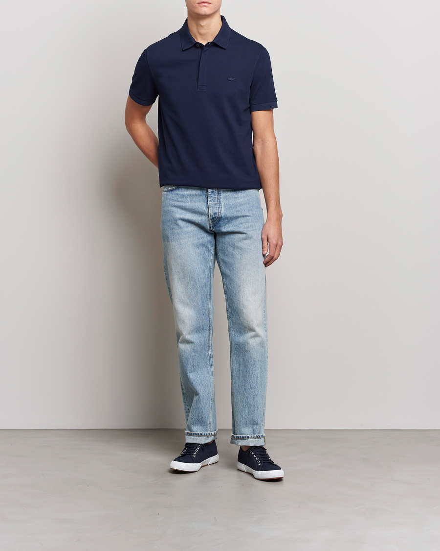 Herr | Pikéer | Lacoste | Regular Fit Tonal Crocodile Poloshirt Navy Blue