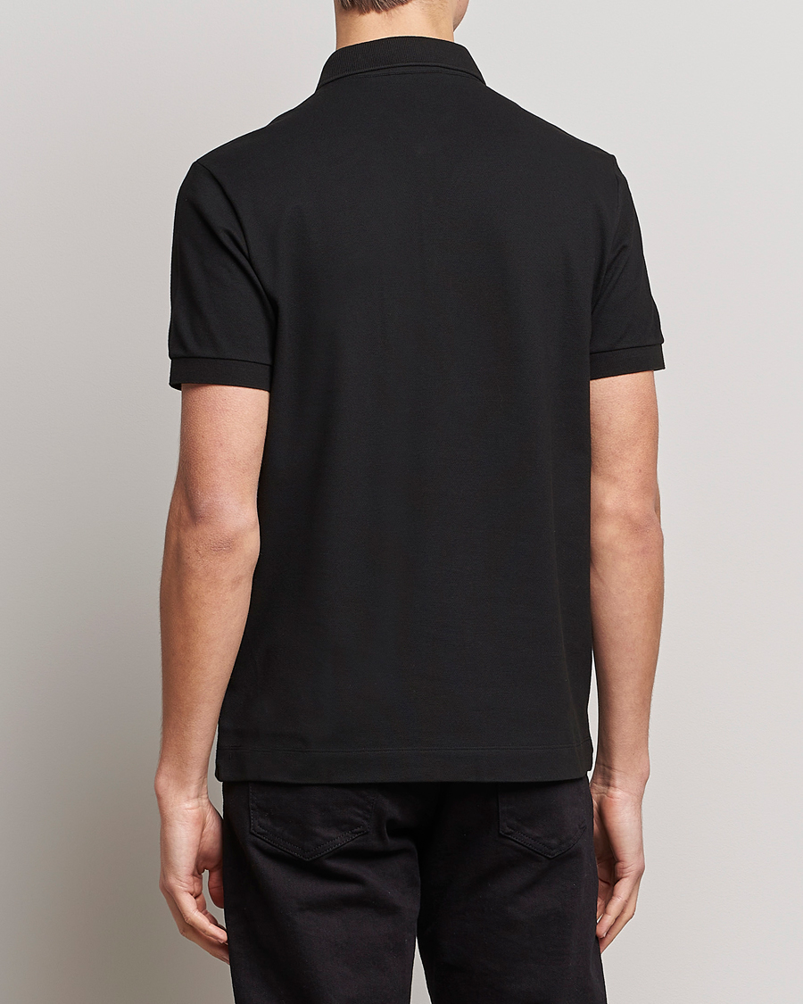 Herr | Kortärmade pikéer | Lacoste | Regular Fit Tonal Crocodile Poloshirt Black