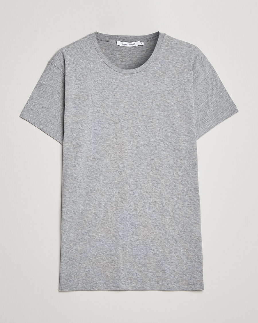 Herr | T-Shirts | Samsøe Samsøe | Kronos Crew Neck Tee Light Grey Melange