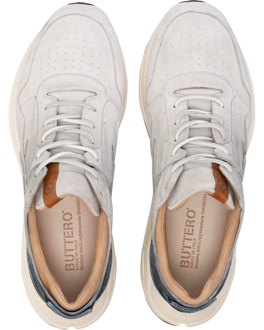Herr | Buttero Vinci Vintage Running Suede Sneaker Bianco | Buttero | Vinci Vintage Running Suede Sneaker Bianco