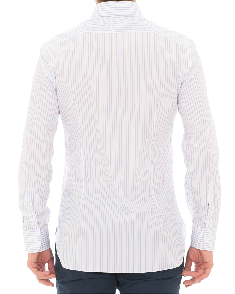 Herr | Skjortor | Barba Napoli | Napoli Slim Fit Classic Stripe Shirt White/Blue